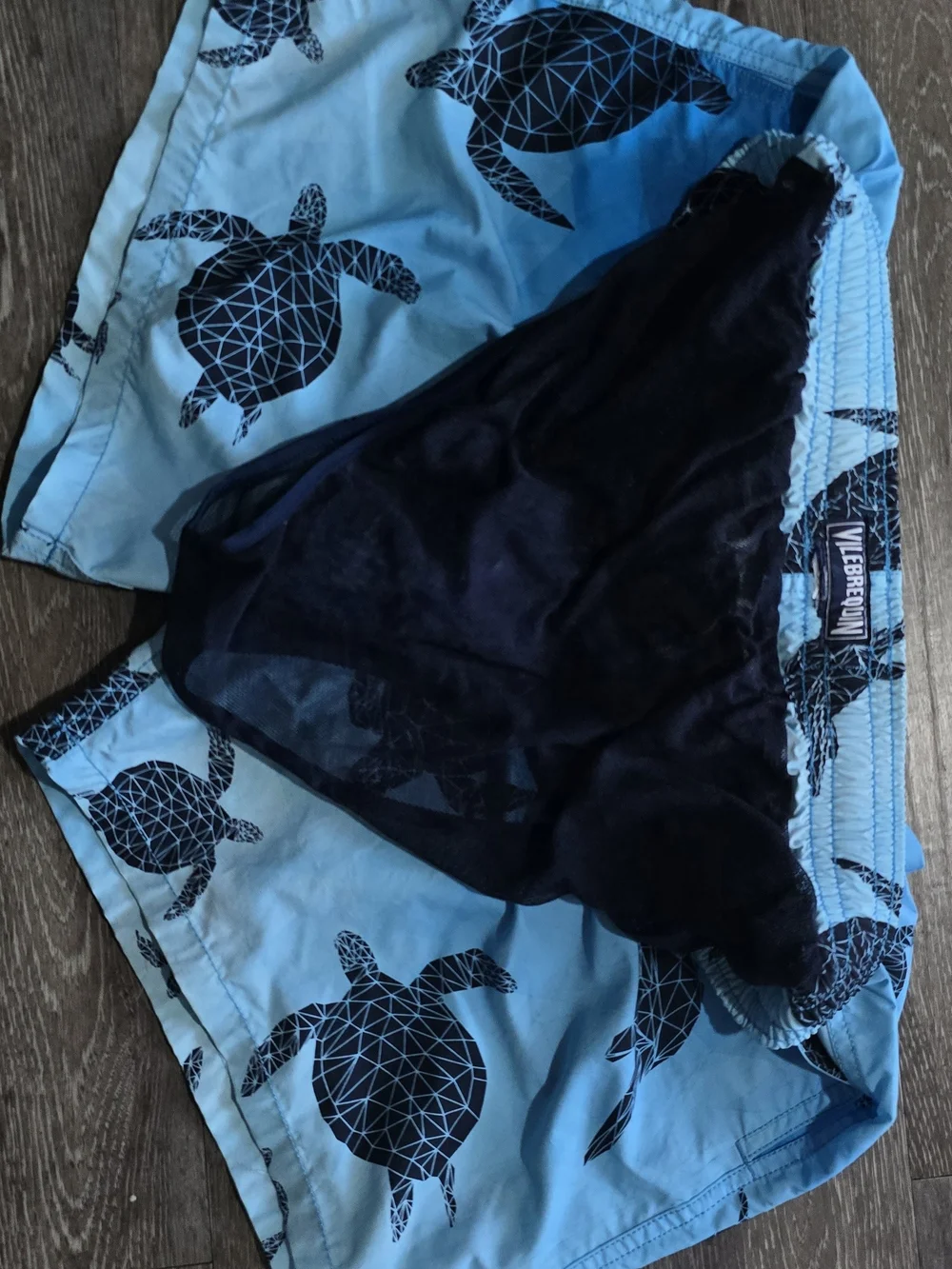 Vilebrequin Blue Turtle Print Swim Trunks